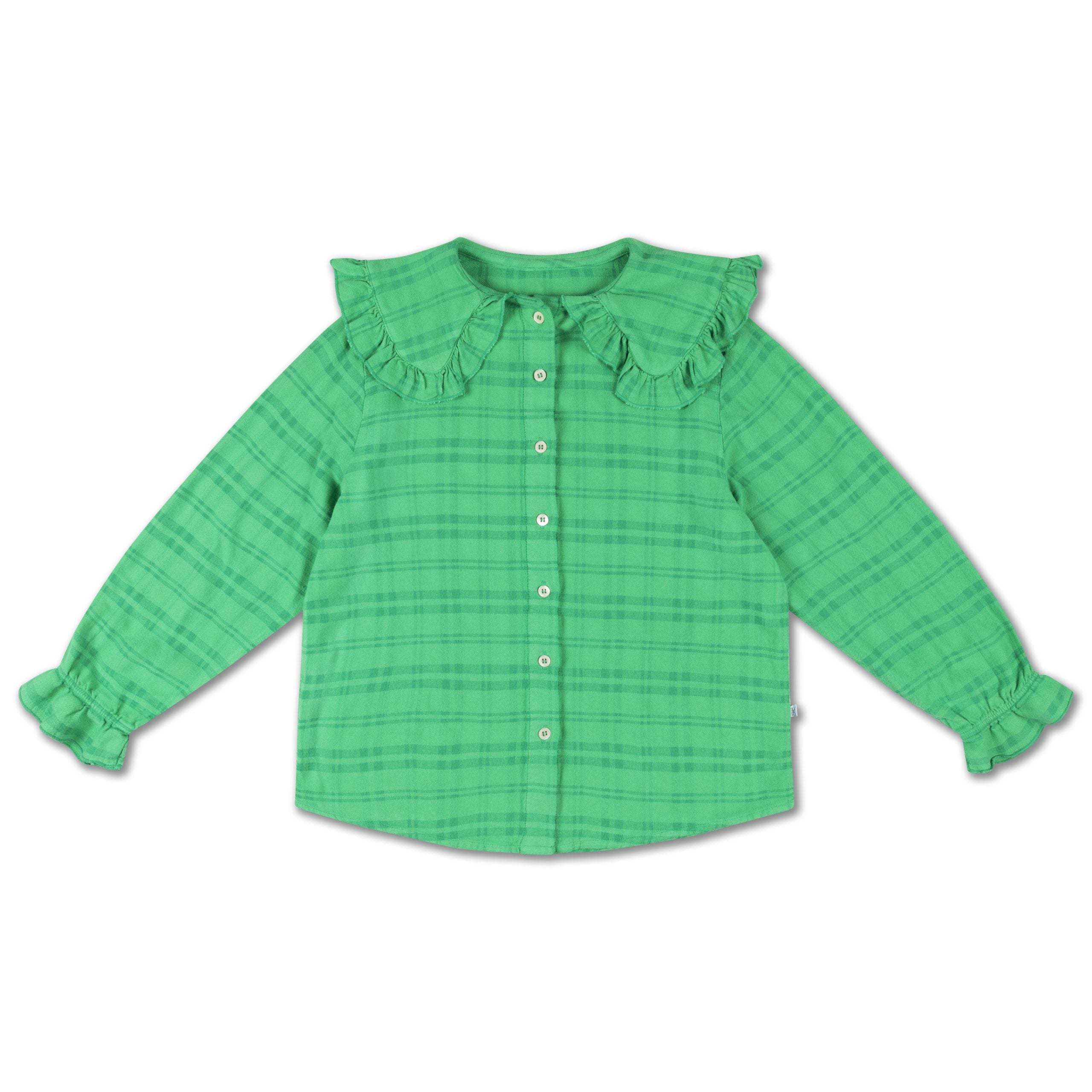 Repose Collar blouse magic green check