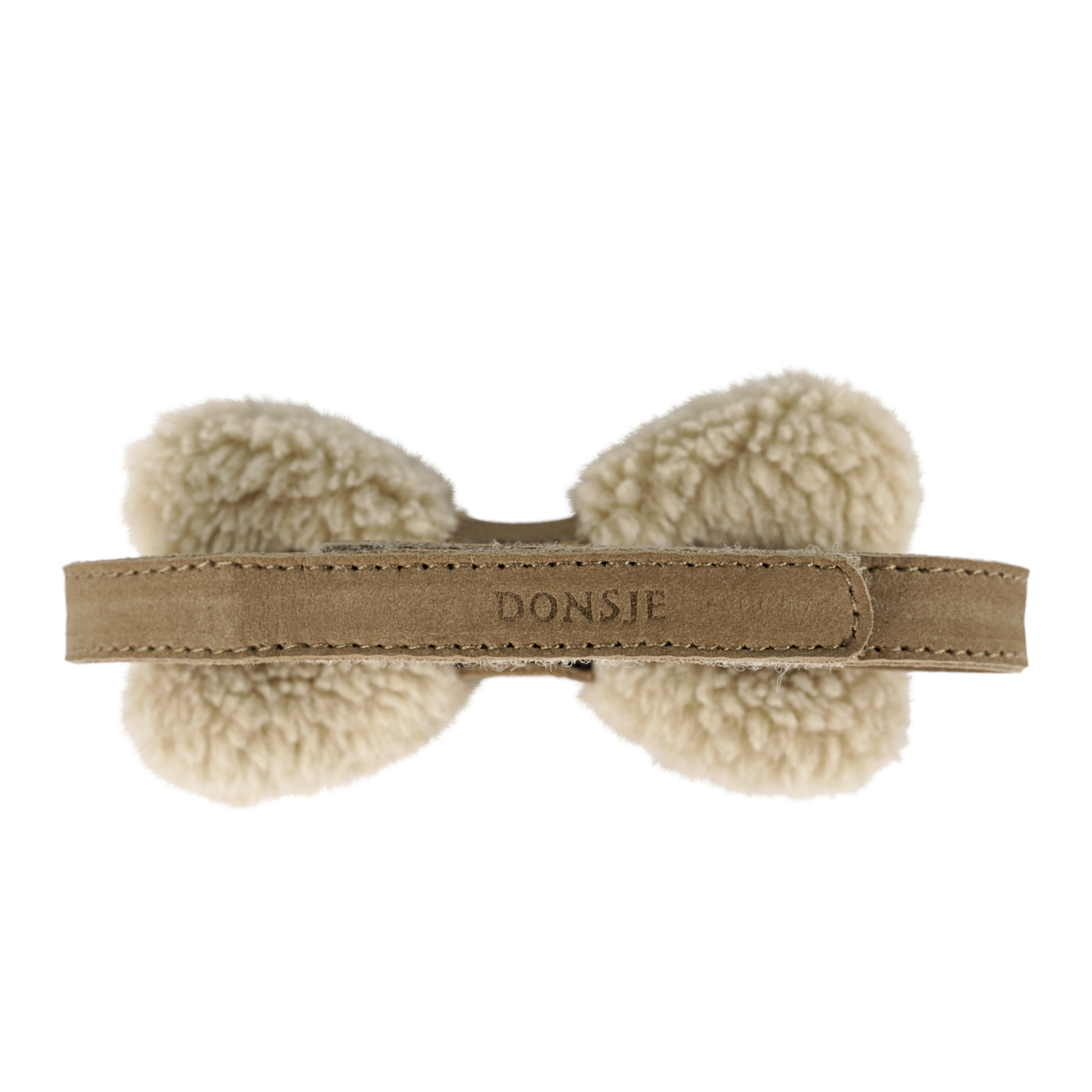 Donsje furro bow tie beige detail