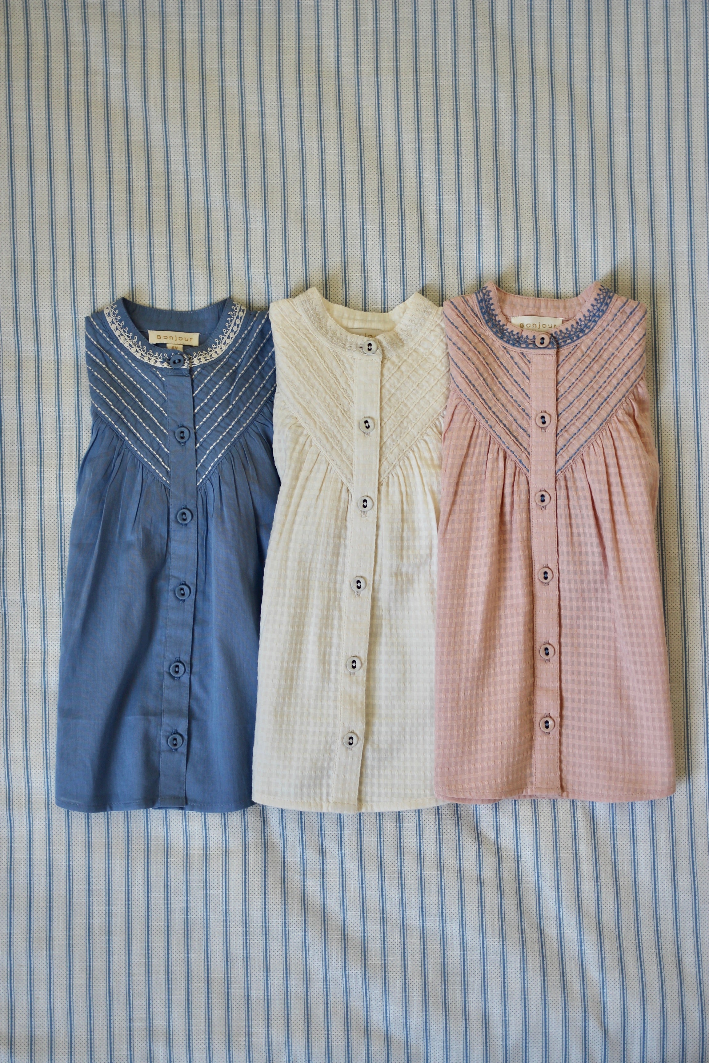 Bonjour Diary ESSENTIAL BLOUSE Light pink organic seersucker voile