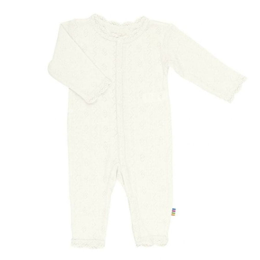 Wollen jumpsuit in de kleur naturel voor baby's van het merk Joha.