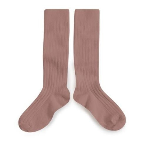 Collegien Kniesokken ribbed vieux rose