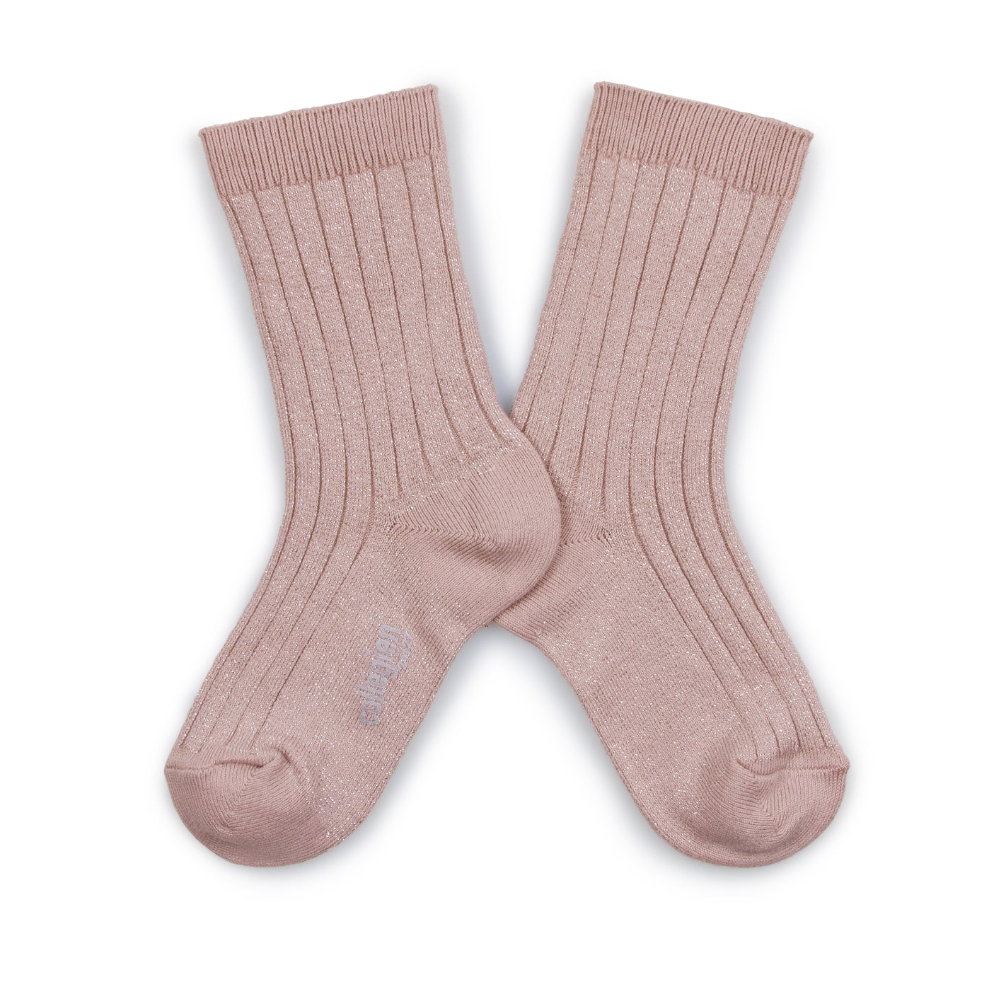Collegien Sokken ribbed rose glitter