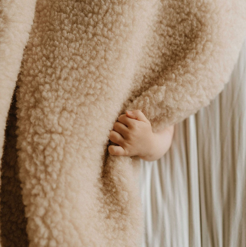 Deken 100% wol beige
