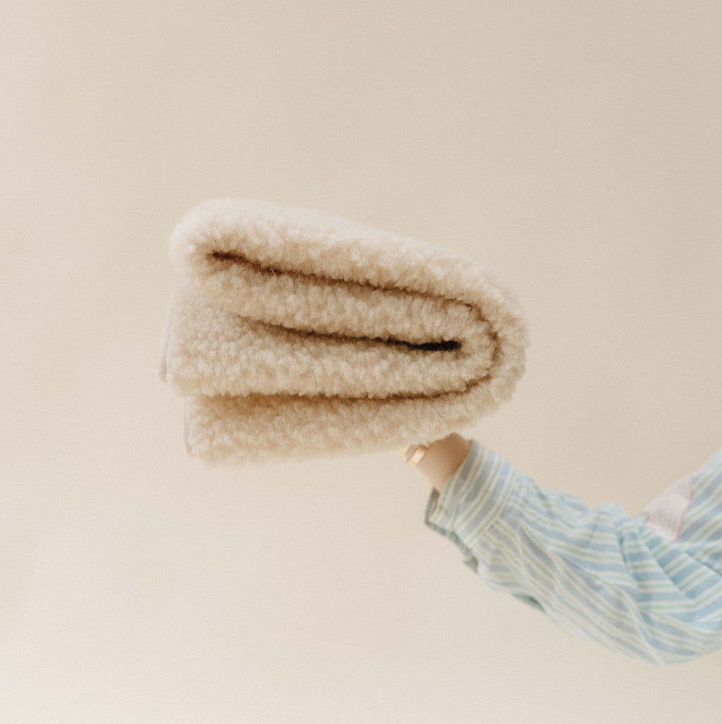 Deken 100% wol beige
