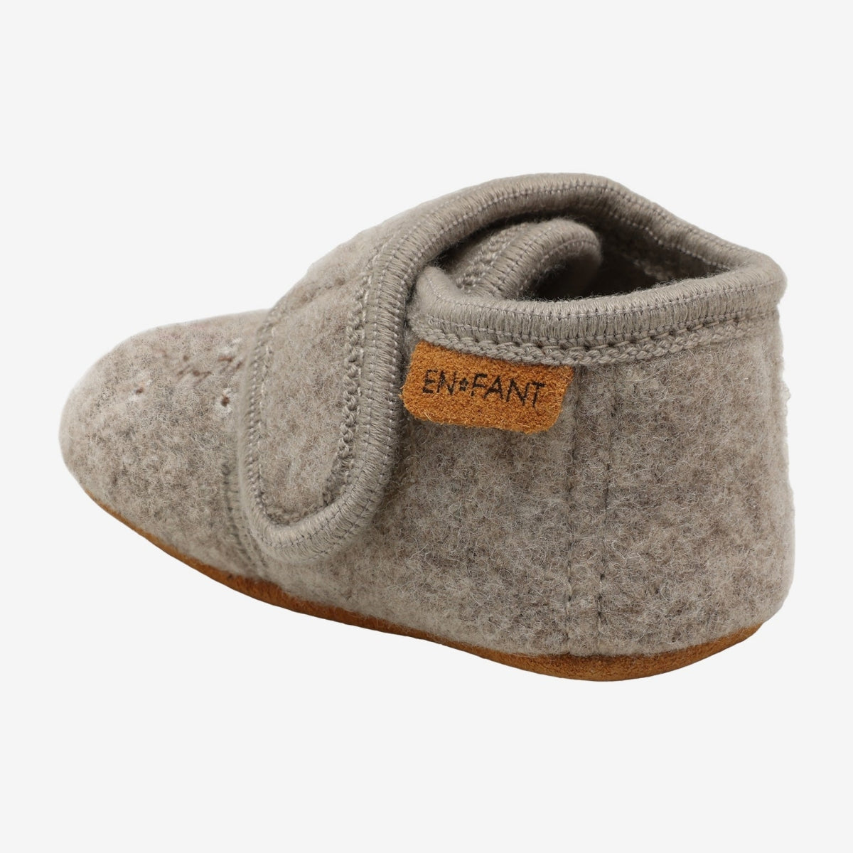 Enfant Babyslofjes sand strik borduur achterkant