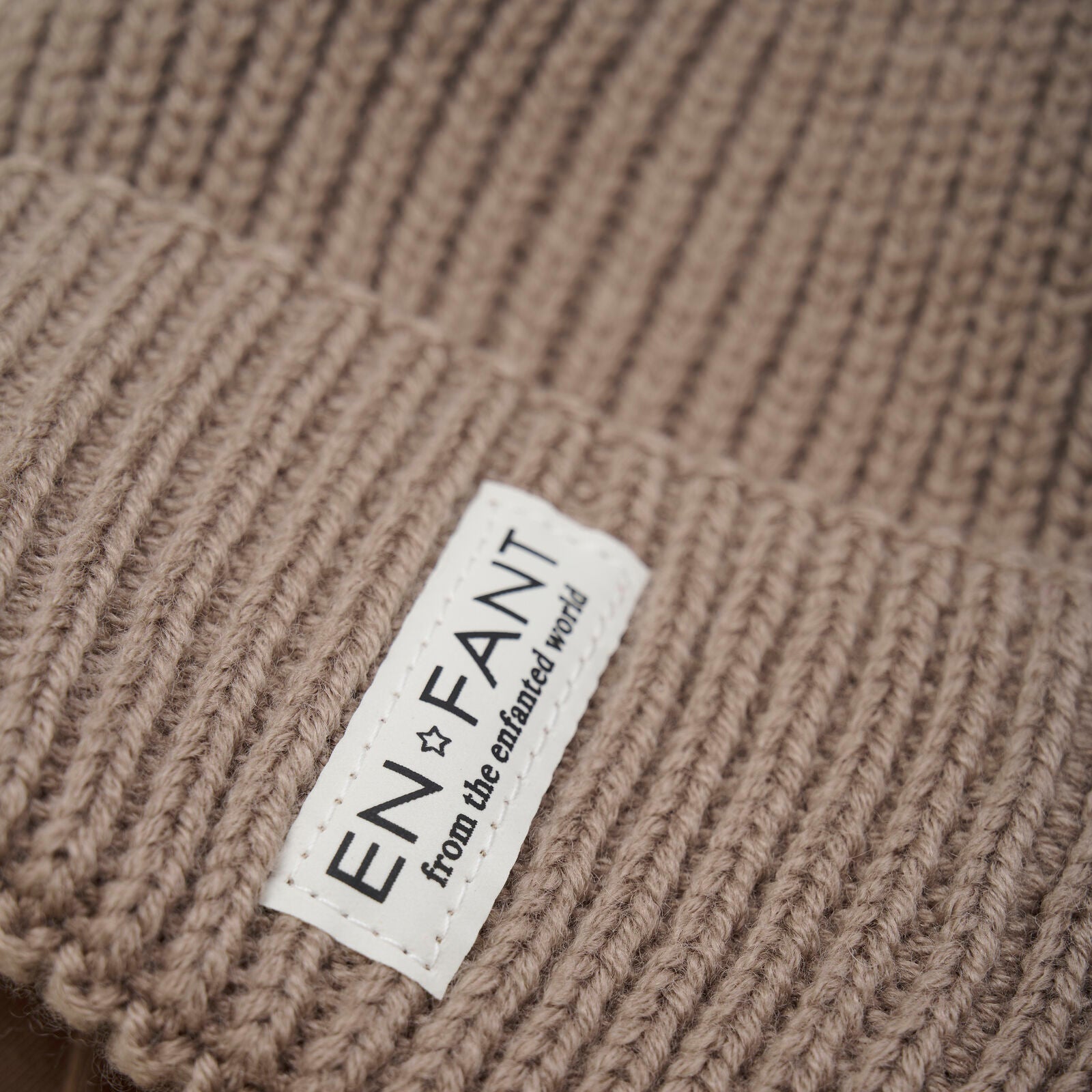 Beanie wol gevoerd fungi beige enfant