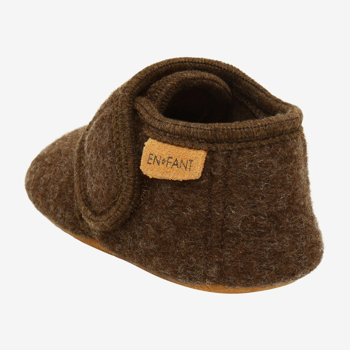 Enfant babyslofjes donkerbruin achterkant