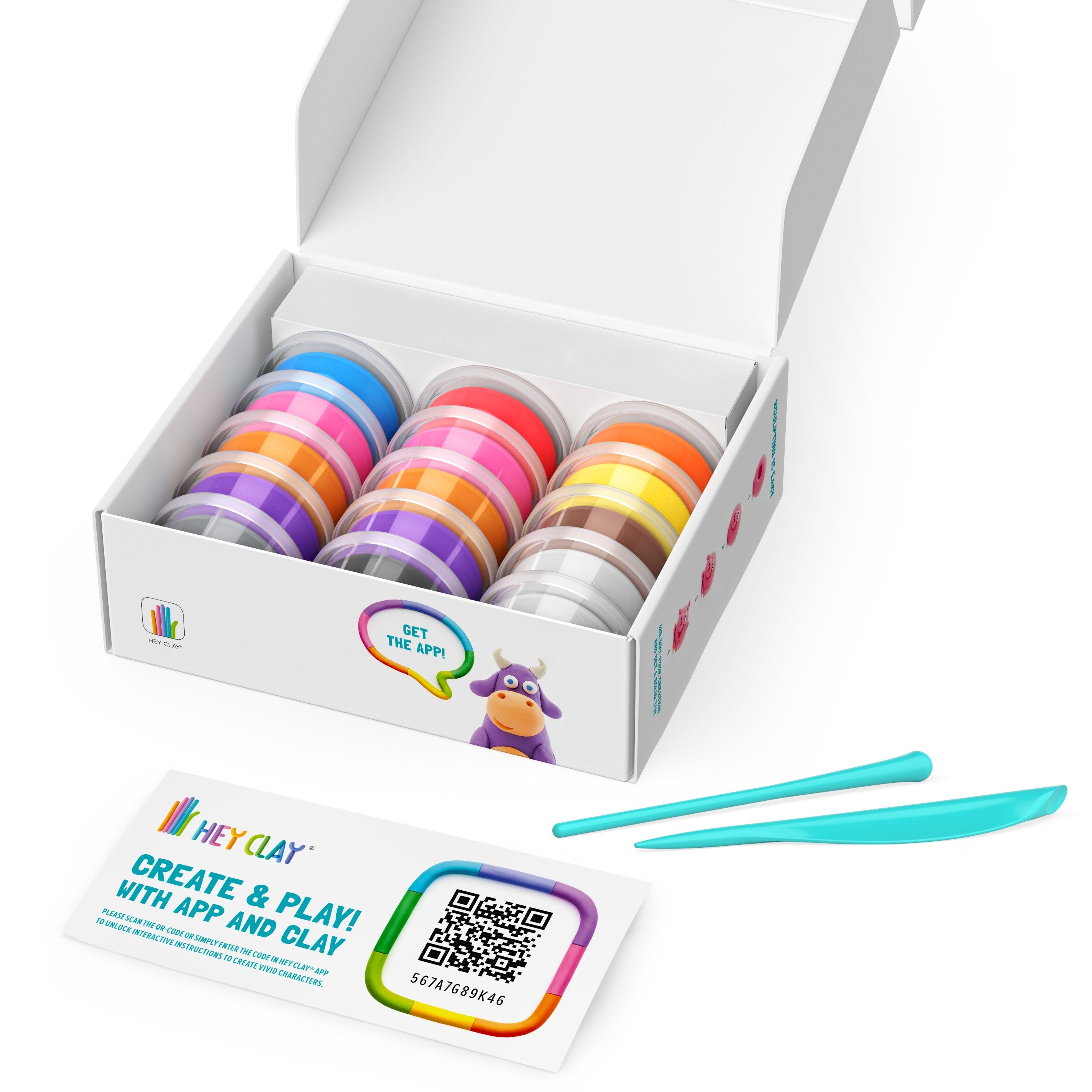 Klein voor kinderen in verschillende potjes en kleuren om mee te knutselen. Deze set bevat dieren om te maken.