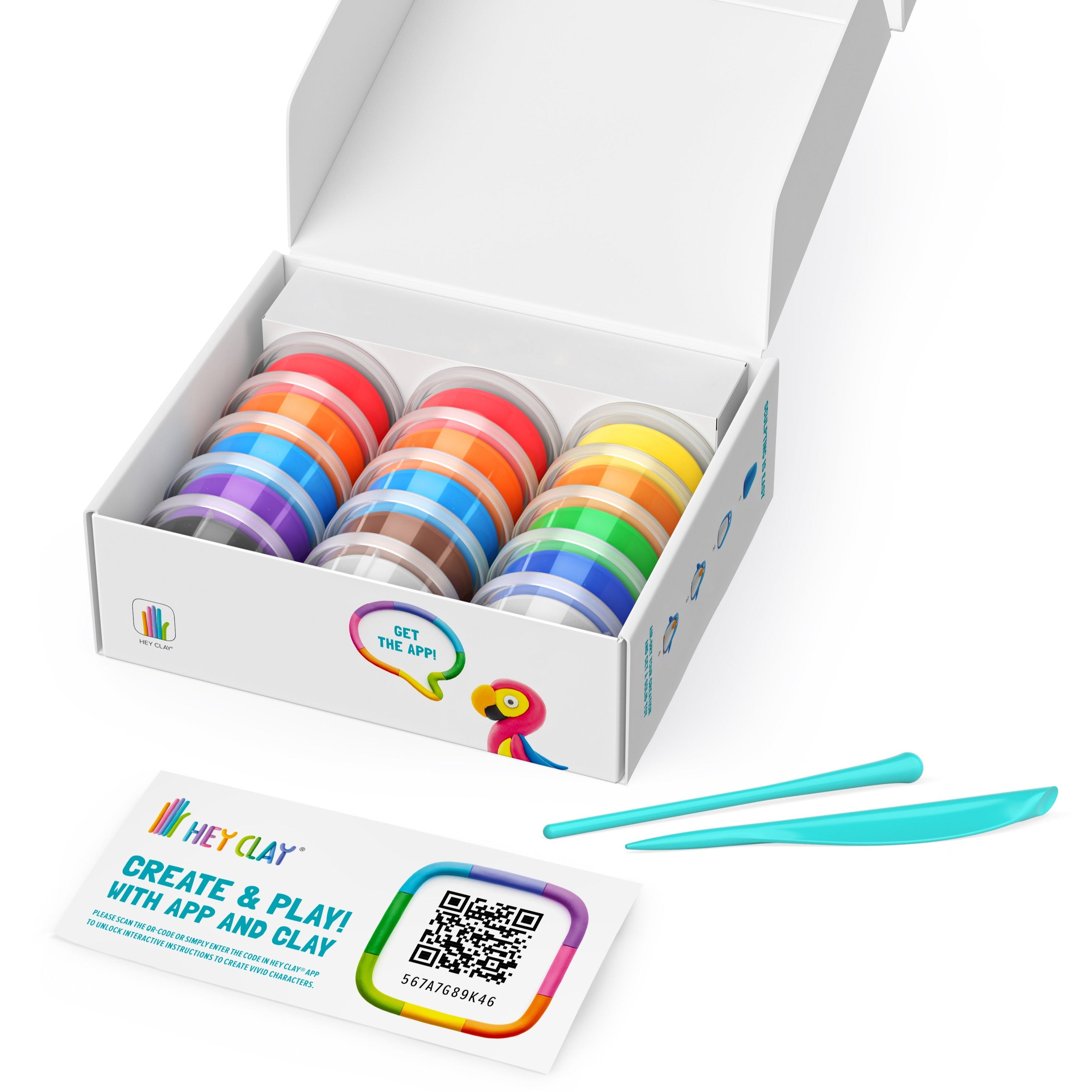 Klein voor kinderen in verschillende potjes en kleuren om mee te knutselen. Deze set bevat vissen om te maken.