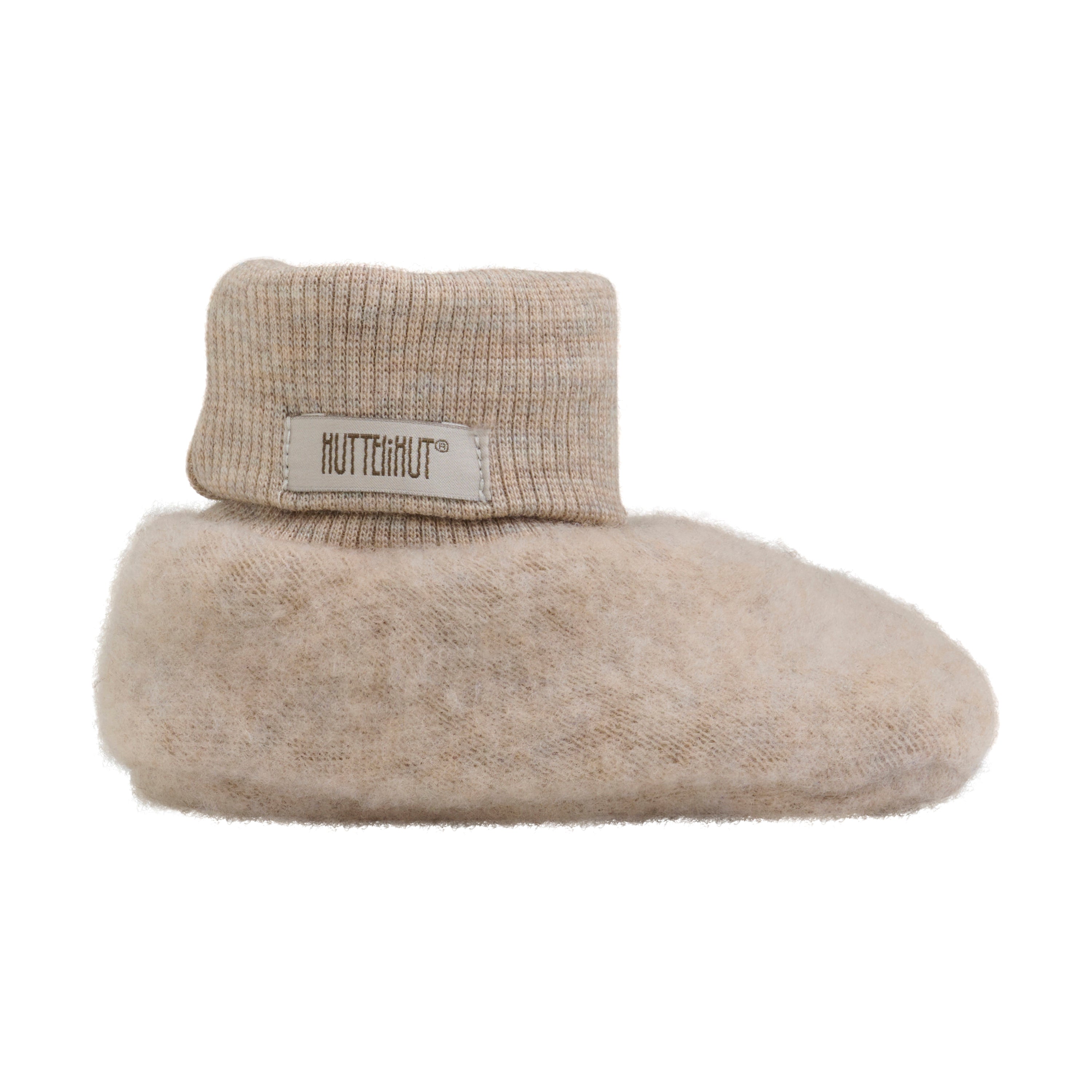 Slofjes wolfleece sand tweelaags