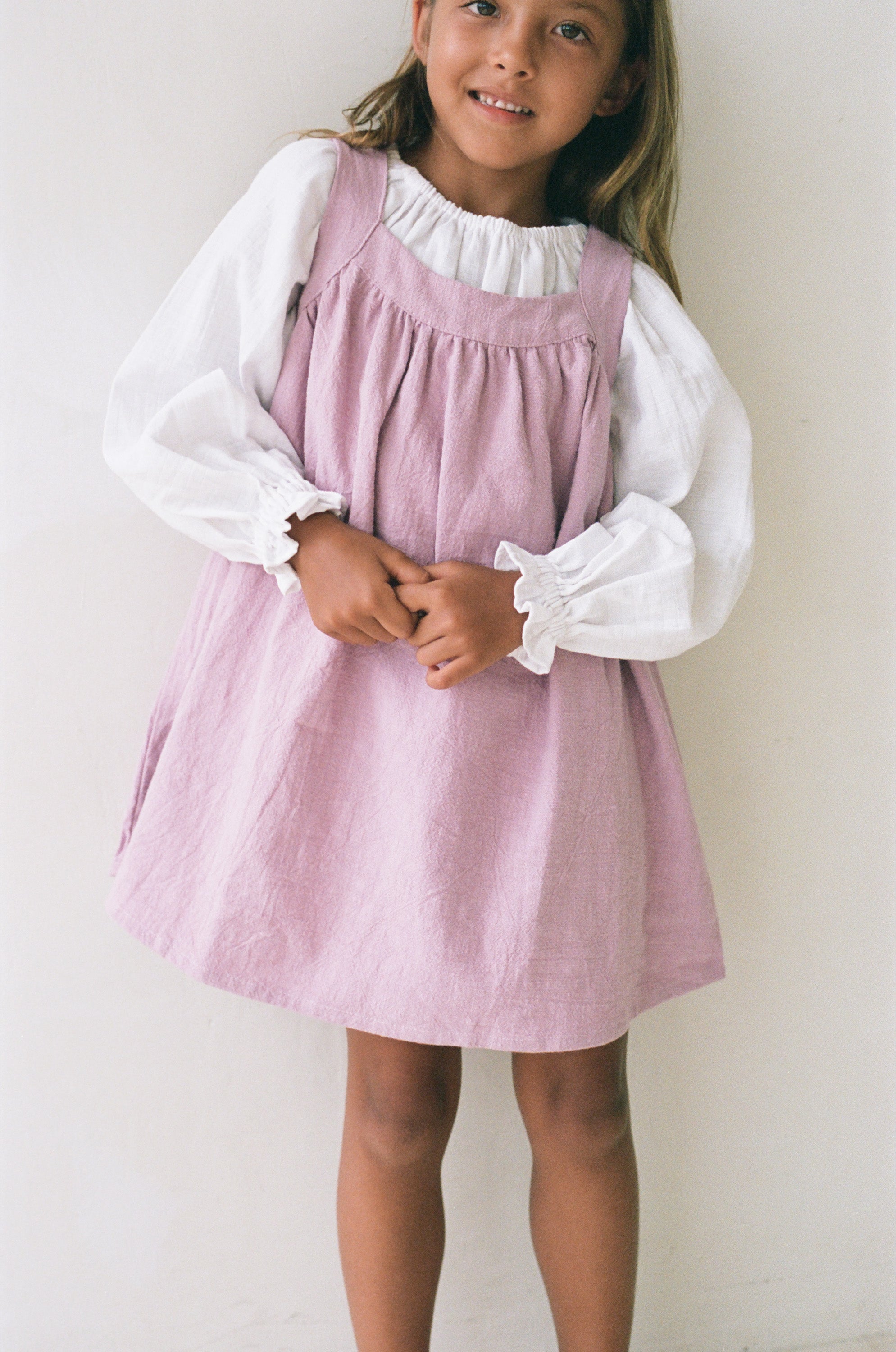 Illuka pinafore mauve