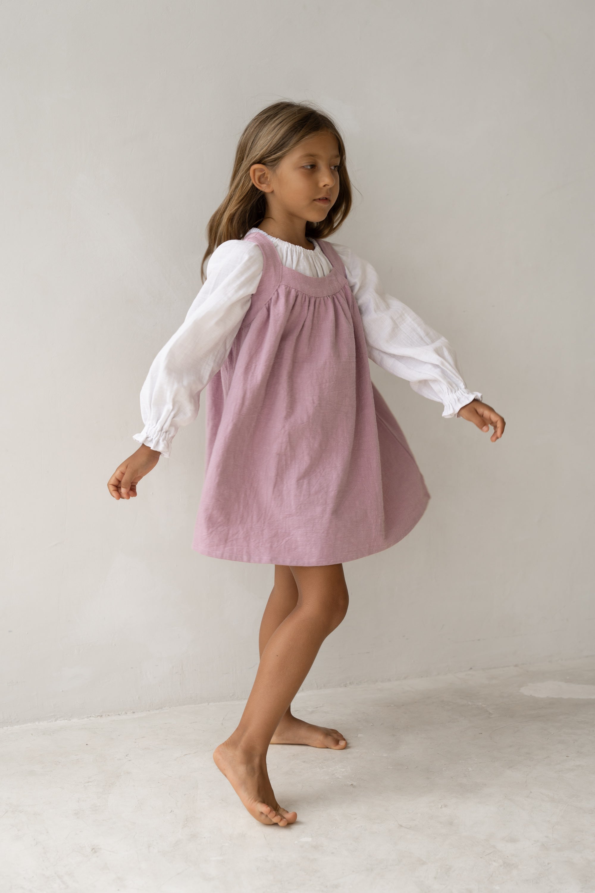Illuka pinafore mauve