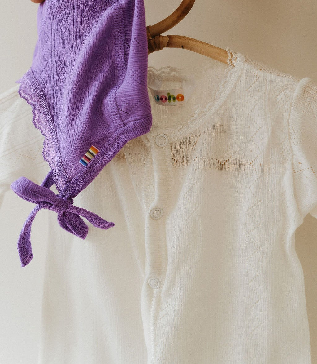 Muts pointelle paars