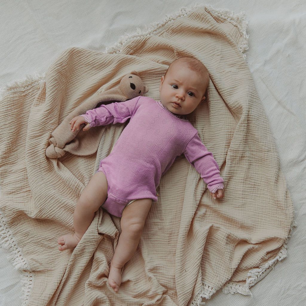 Joha Romper rose pointelle