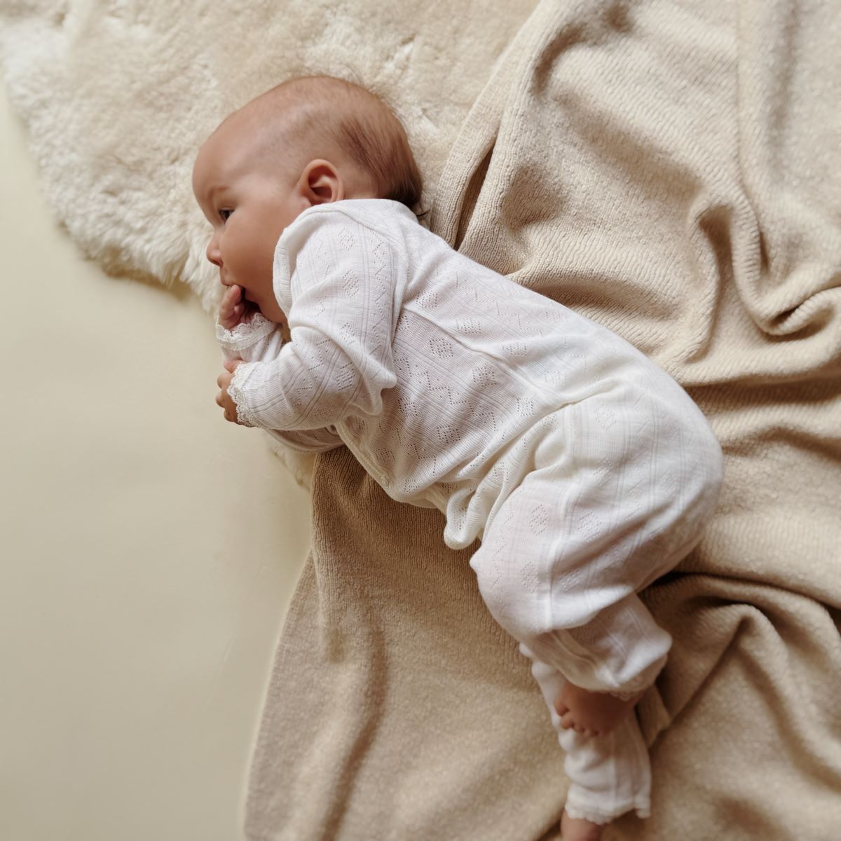 Jumpsuit naturel pointelle