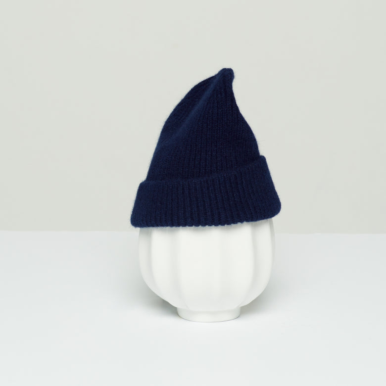 Beanie blauw lambswool