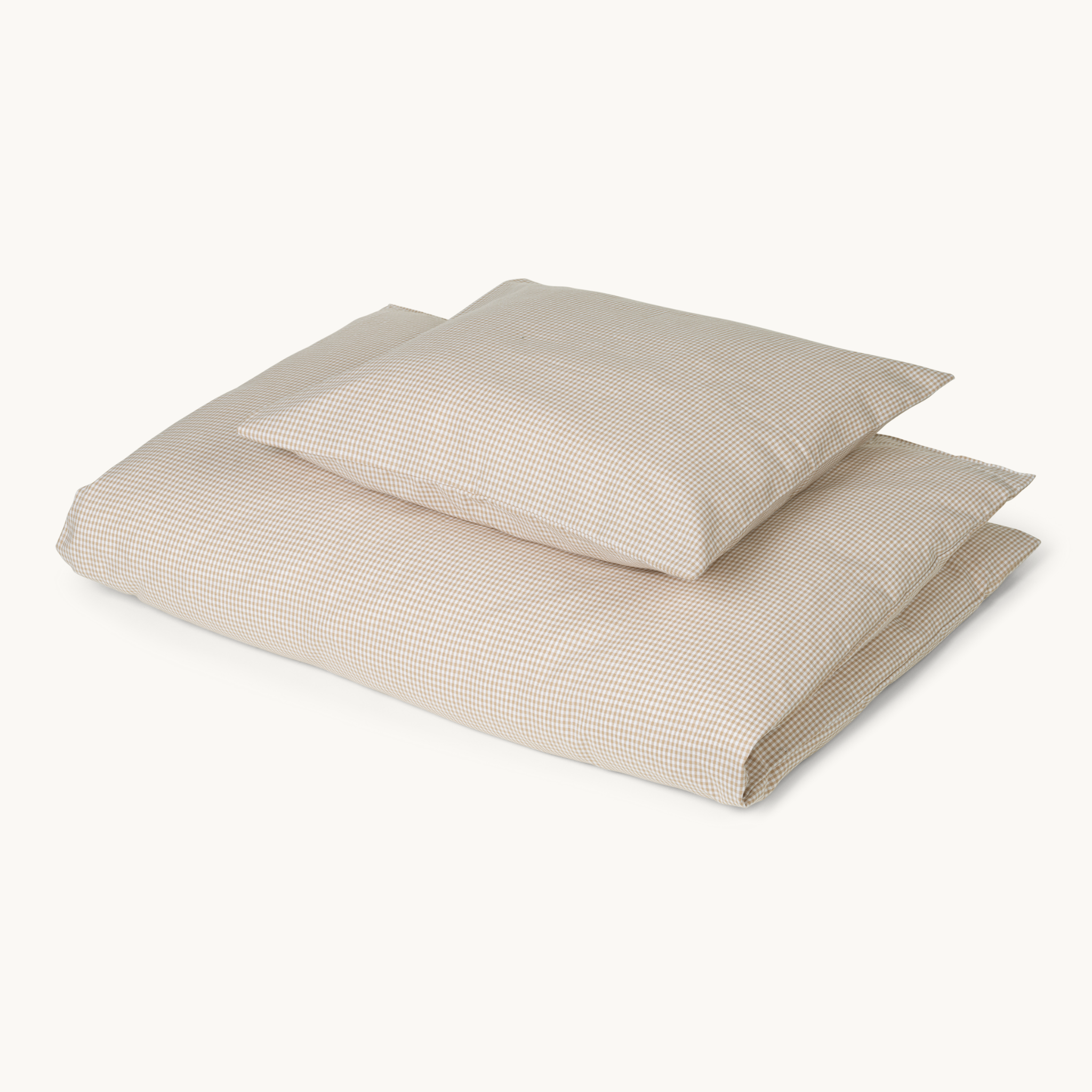 Junior bedset beige ruitjes