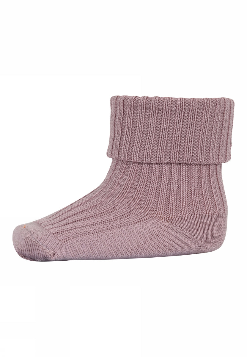 Wollen babysokken rose rib