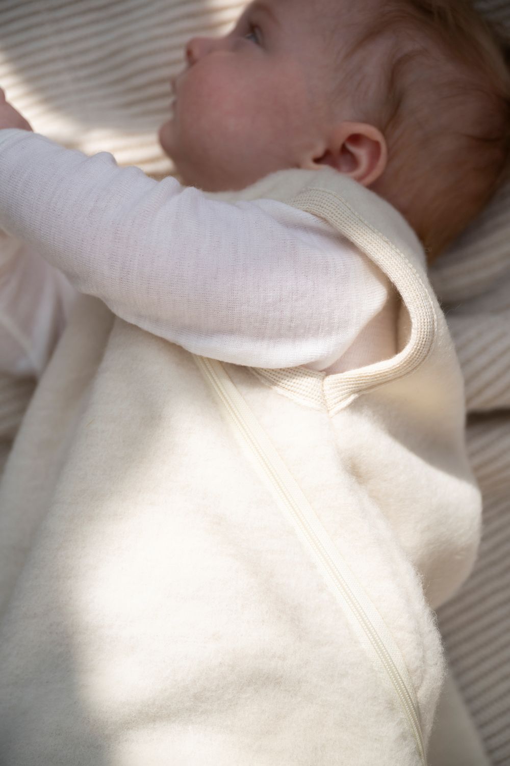 Slaapzak wolfleece naturel mouwloos