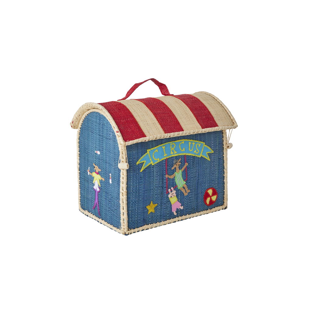 Raffia opbergbox klein circus