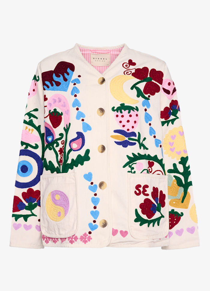 Maggie jacket white rose