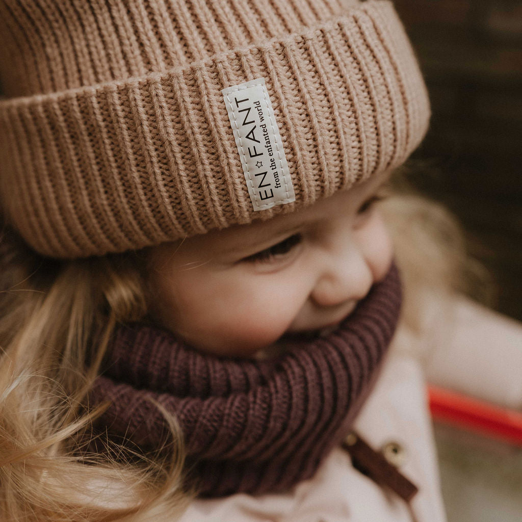 Sjaal wol coffee bean enfant