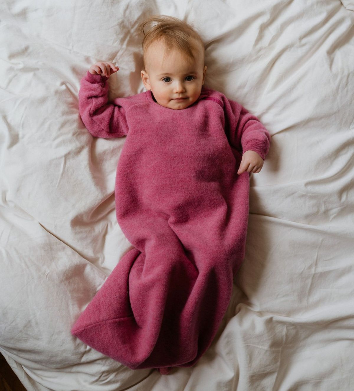 Slaapzak wolfleece malve voorzijde