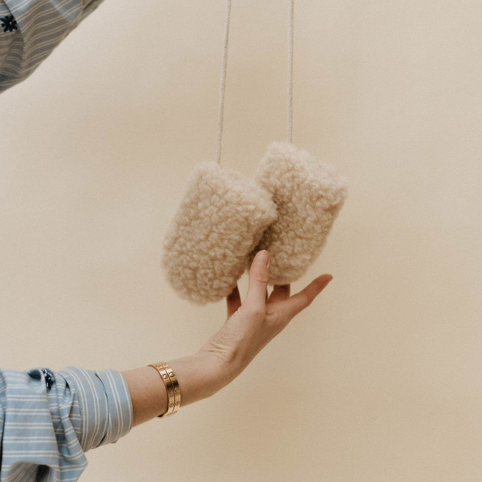 Wanten 100% wol beige baby