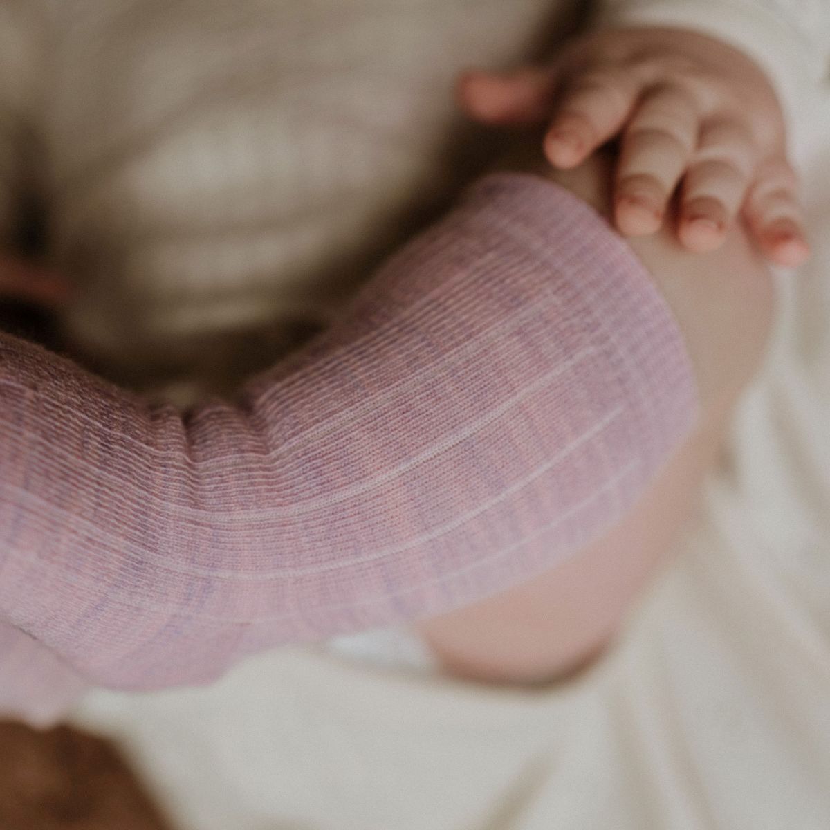 Wollen sokken rose close up