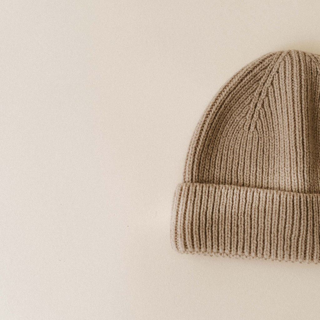 PRE-ORDER Beanie 100% wol sand