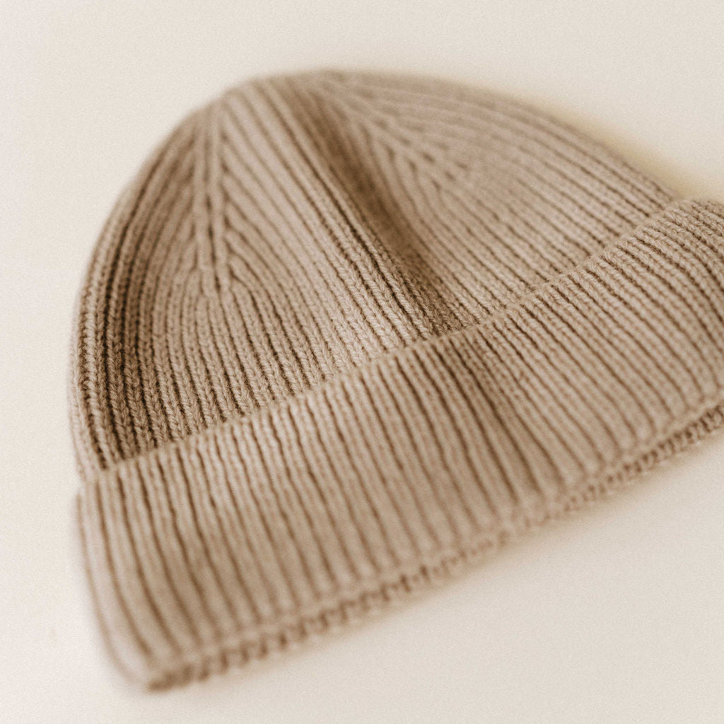 PRE-ORDER Beanie 100% wol sand