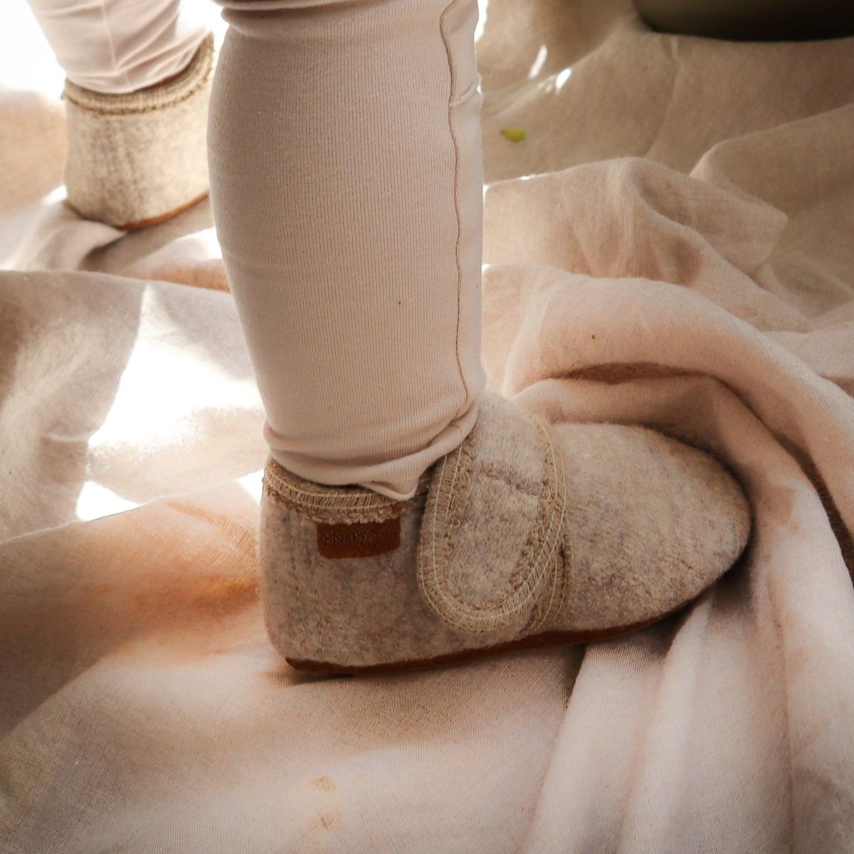 Babyslofjes wool sand melange - Charly's