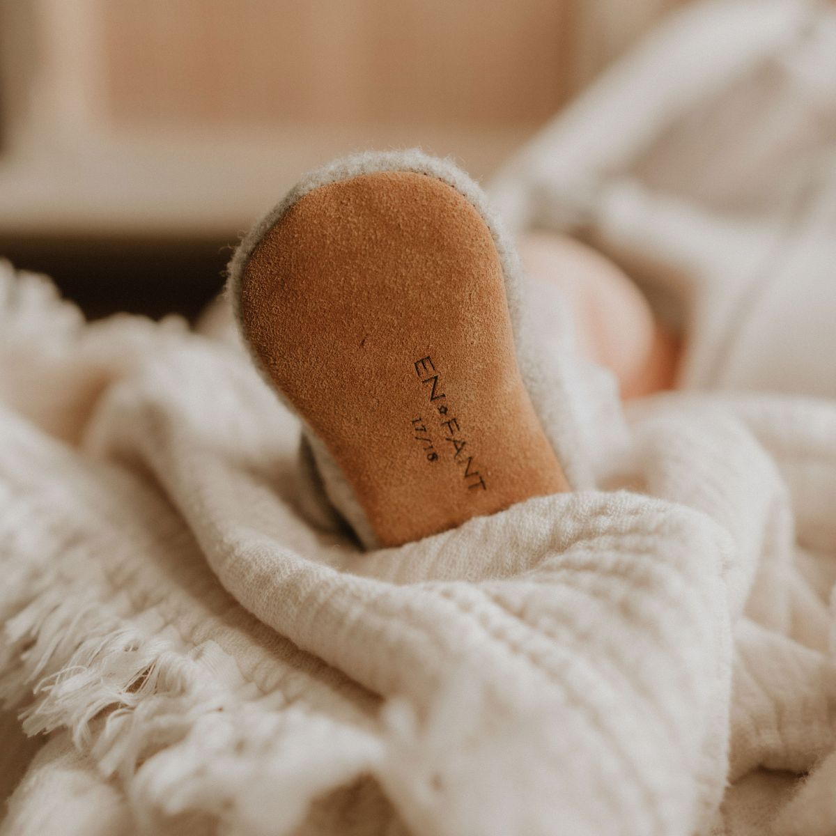 Babyslofjes wool sand melange - Charly's