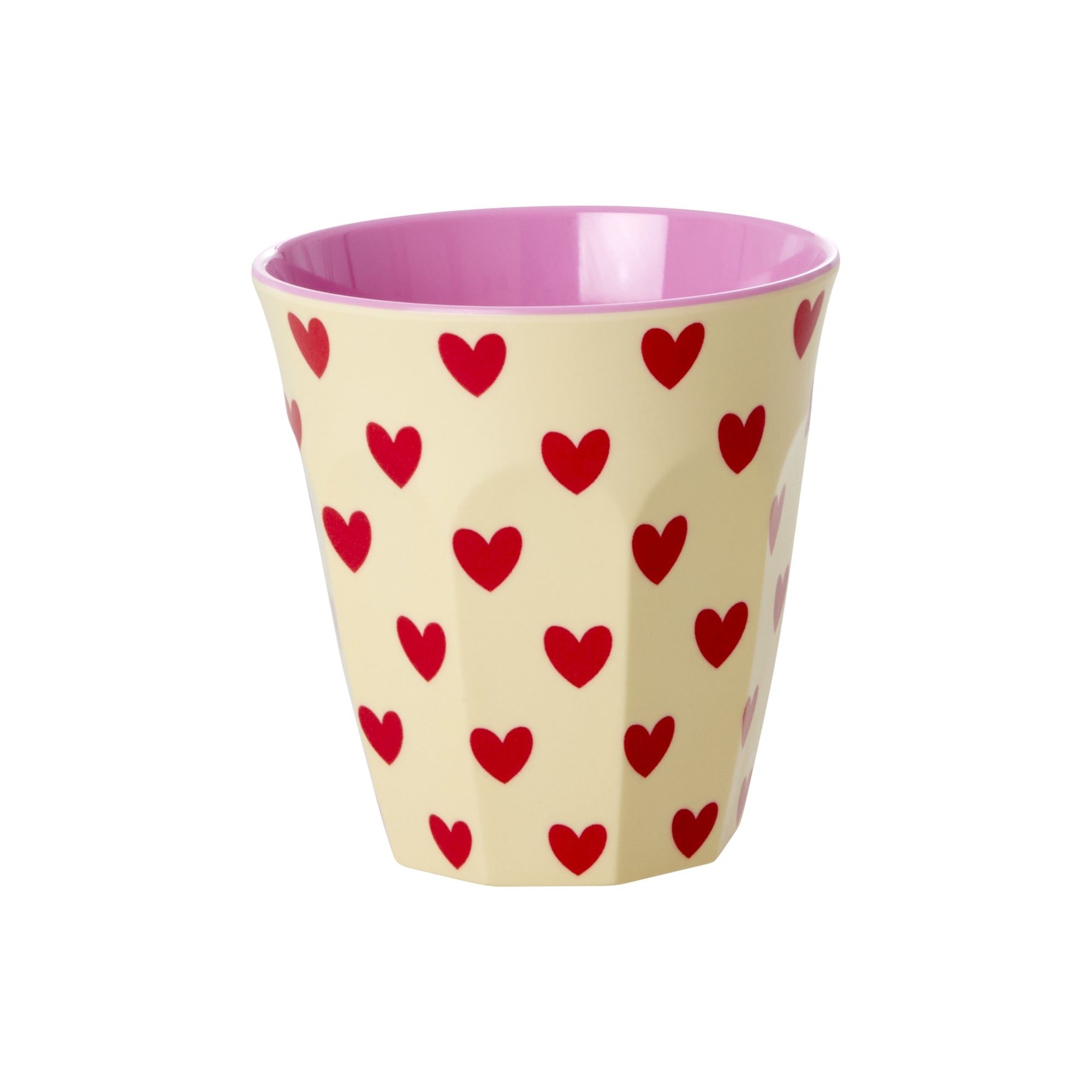 Beker wit hartjes print - Charly's