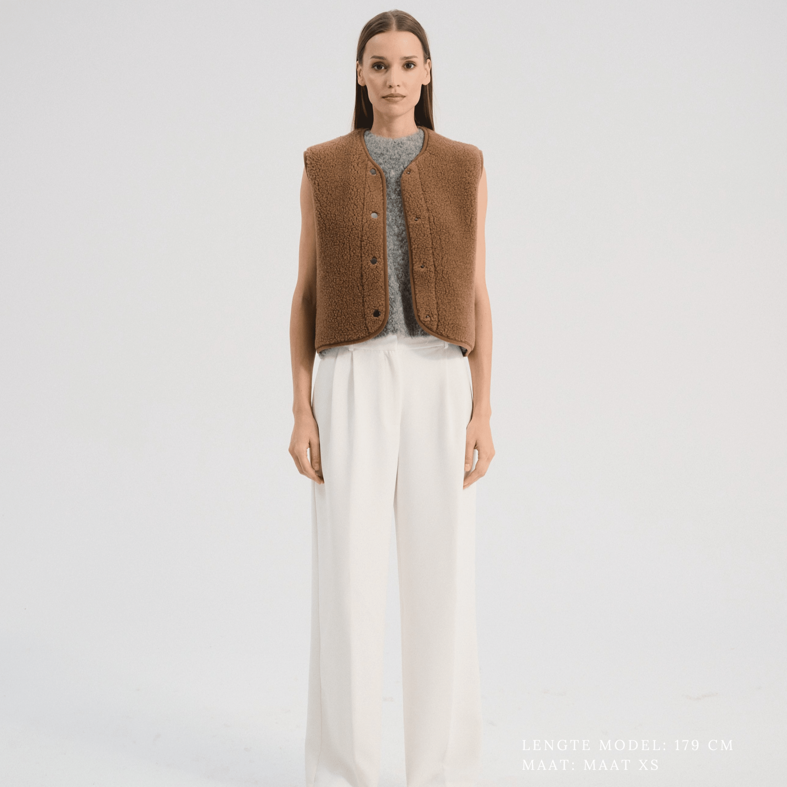 Bodywarmer teddy brown adult - Charly's