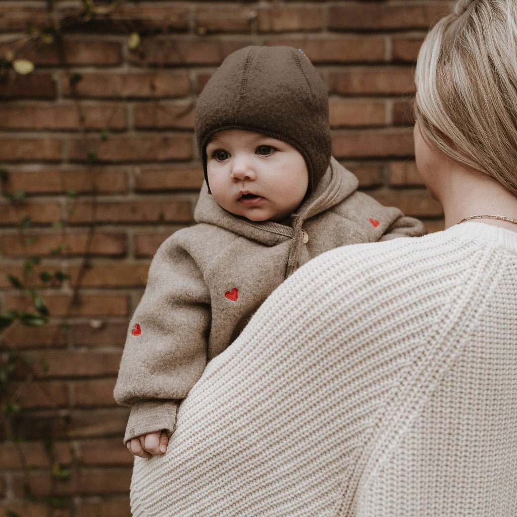 Jasje wolfleece hartjes walnoot limited edition - Charly's