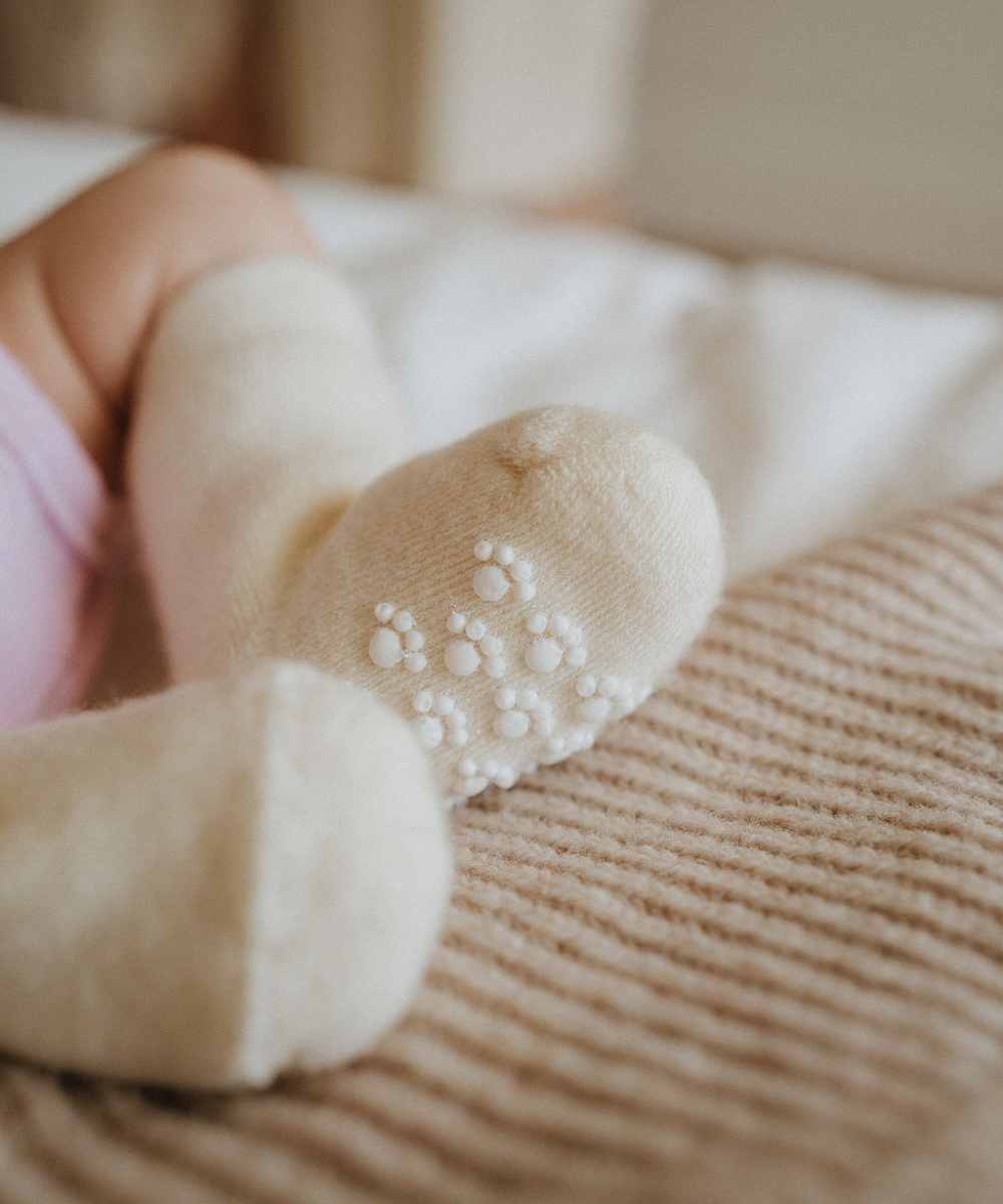 Anti-slip sokken wol naturel