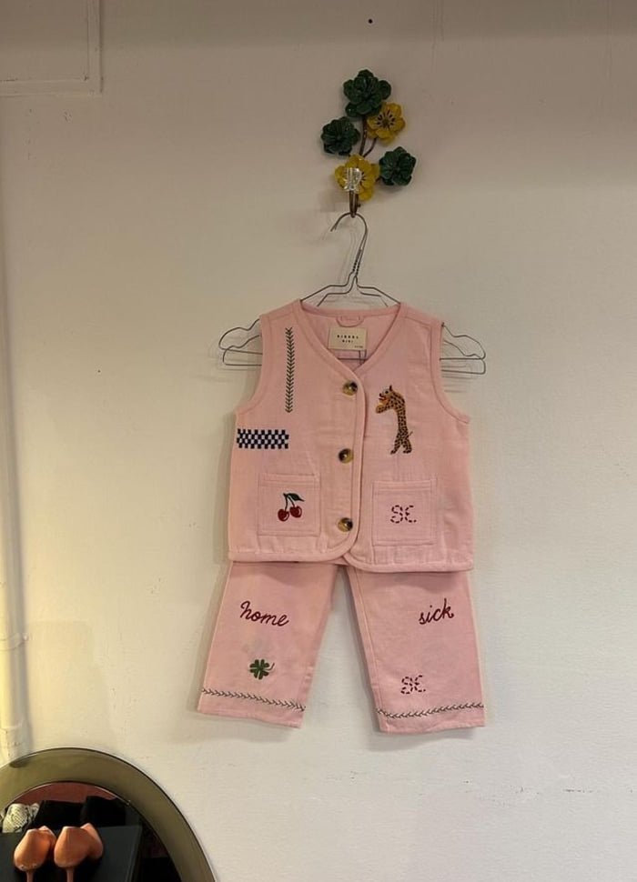 Oda MINI Organic Cotton Pants Rose - Charly's