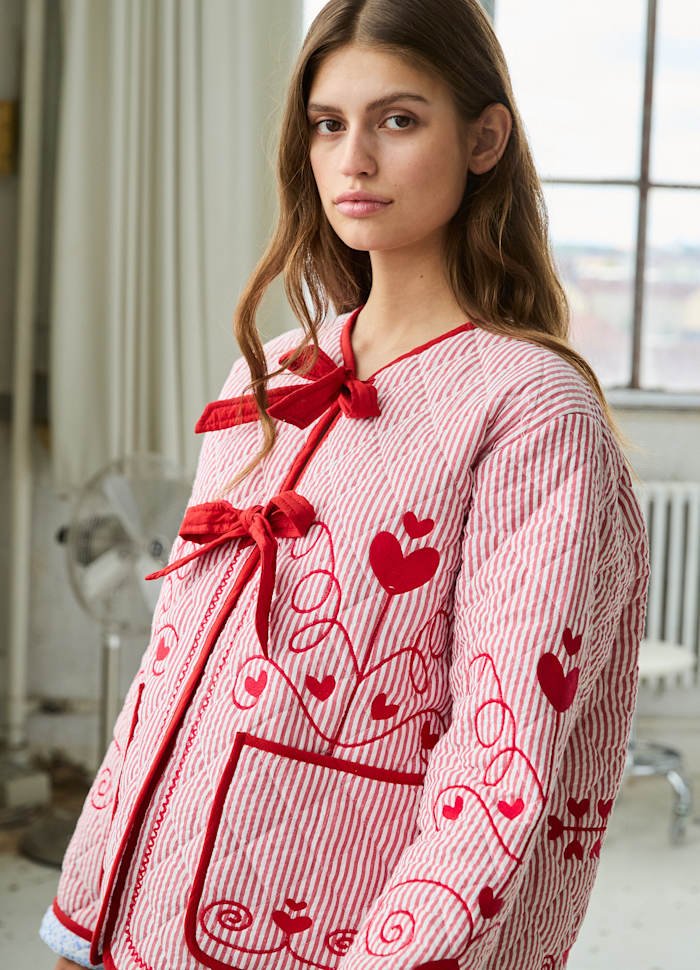 Pre - order Penny Jacket Red Stripes - Charly's