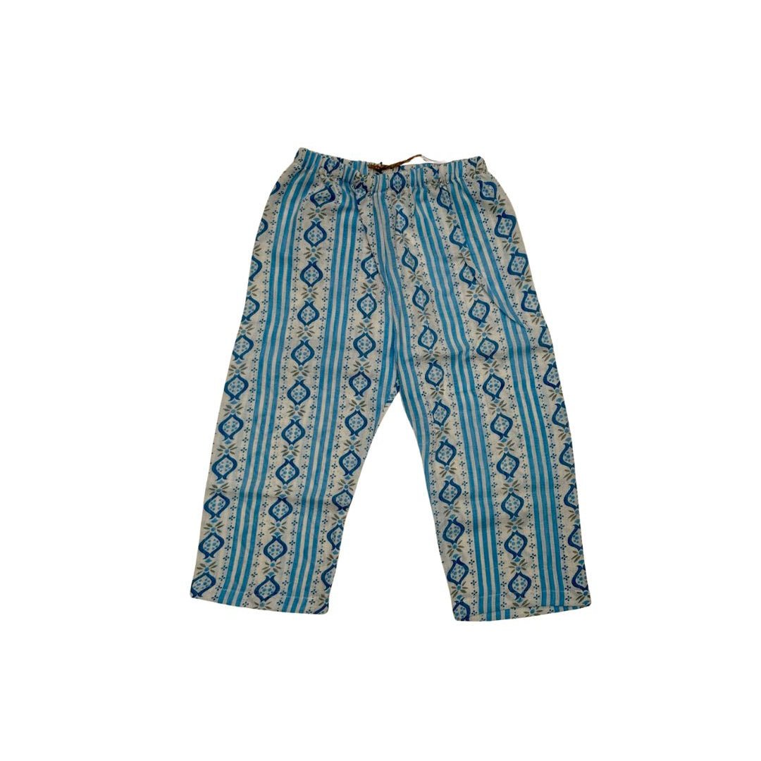 Vintage textiel broek blauw - Charly's