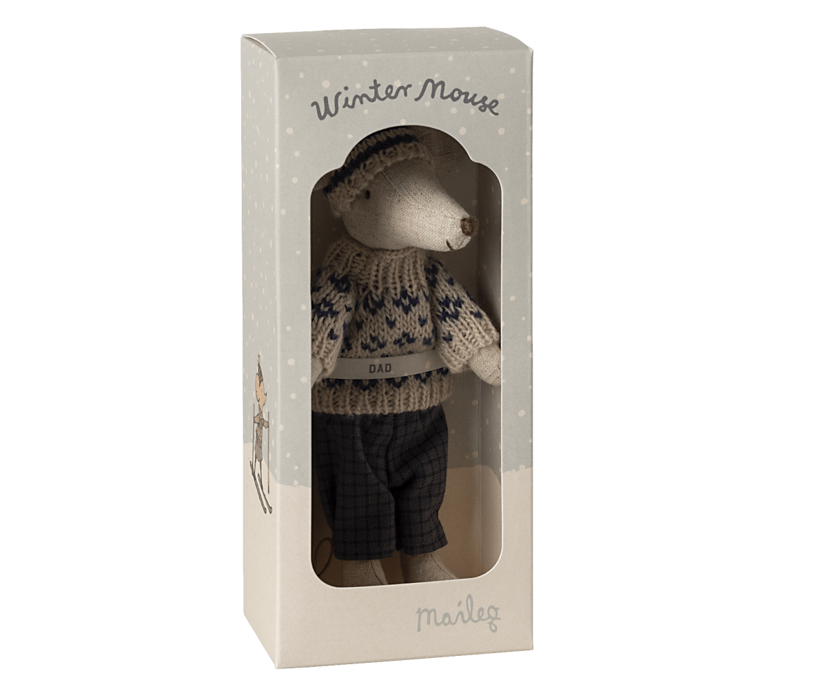 Winter mouse dad, with ski set - Charly's