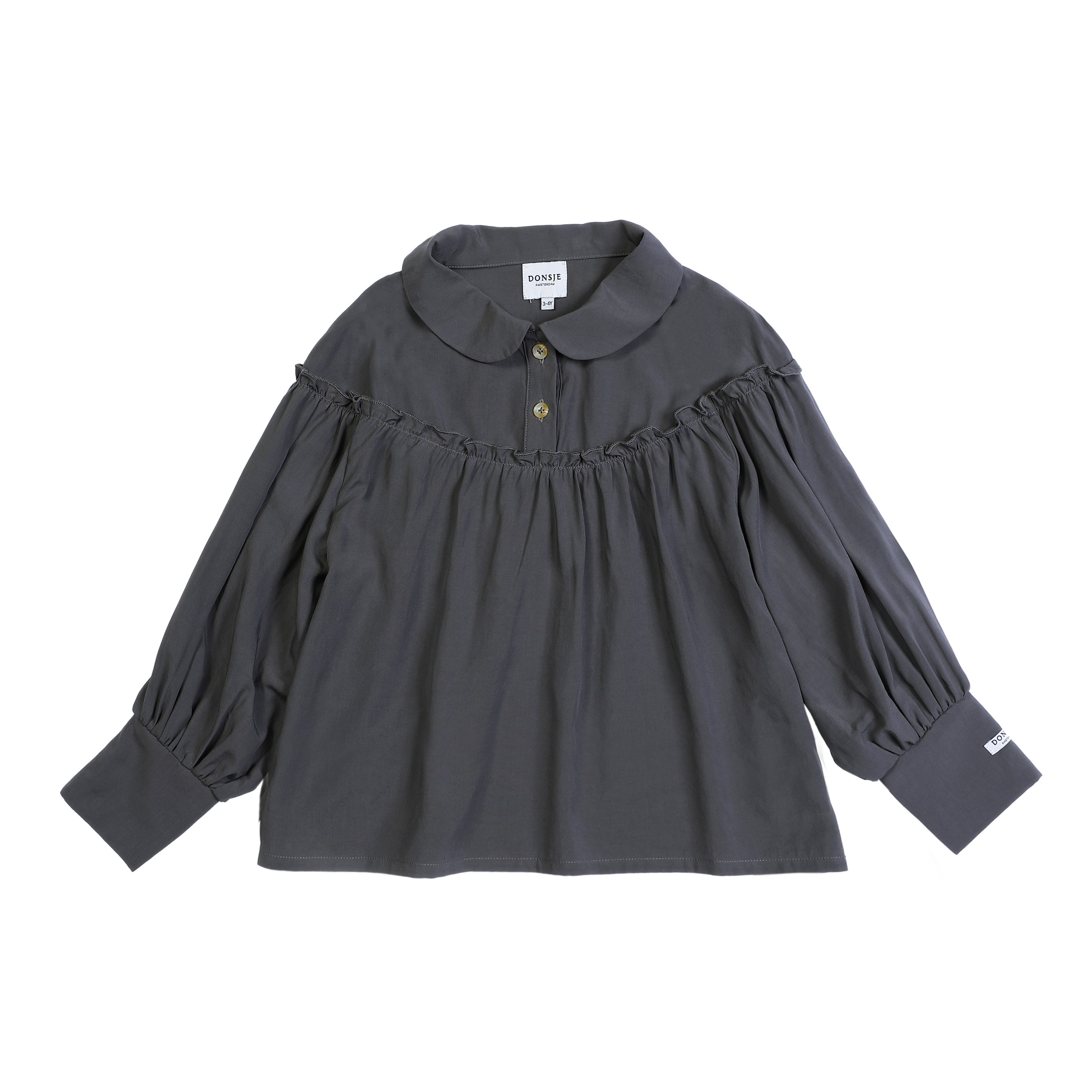 Blauwe blouse met twee knoopjes voor kinderen van Donsjje