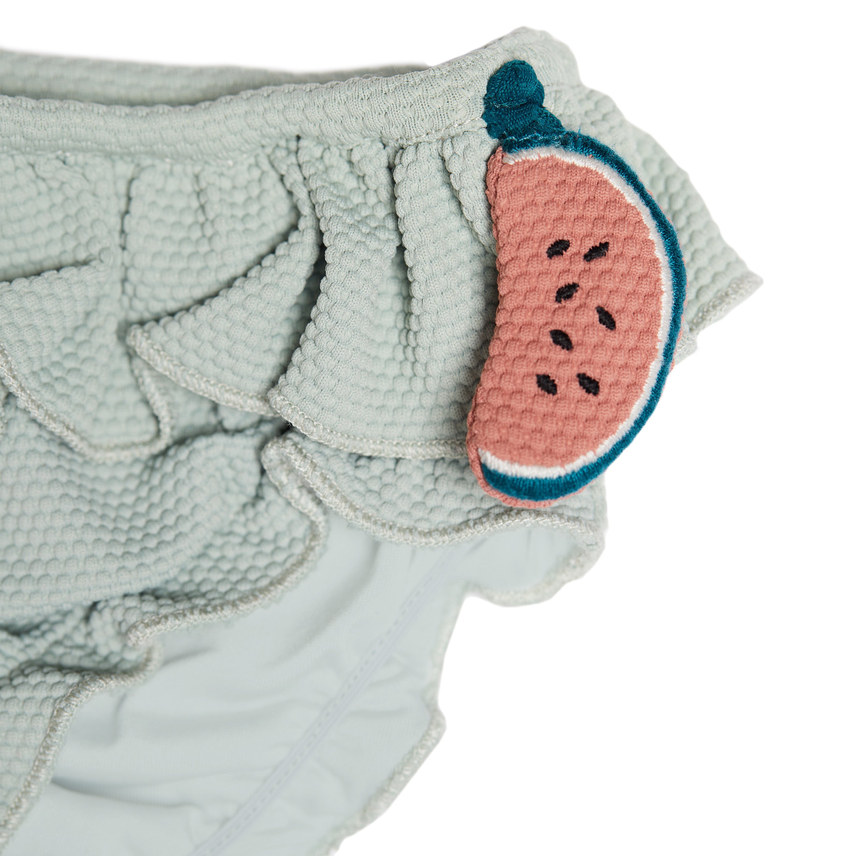 Bikini broek in de kleur blauw met watermeloen detail voor kinderen (meisjes) van Donsje.