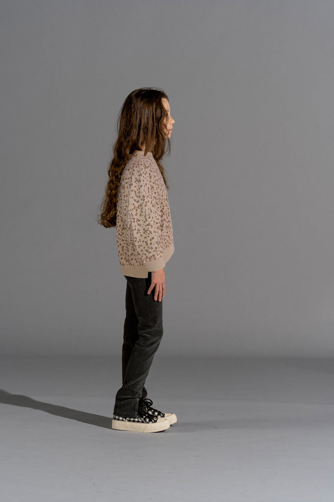 House of Jamie Chunky Split Sweater - Beige Leo