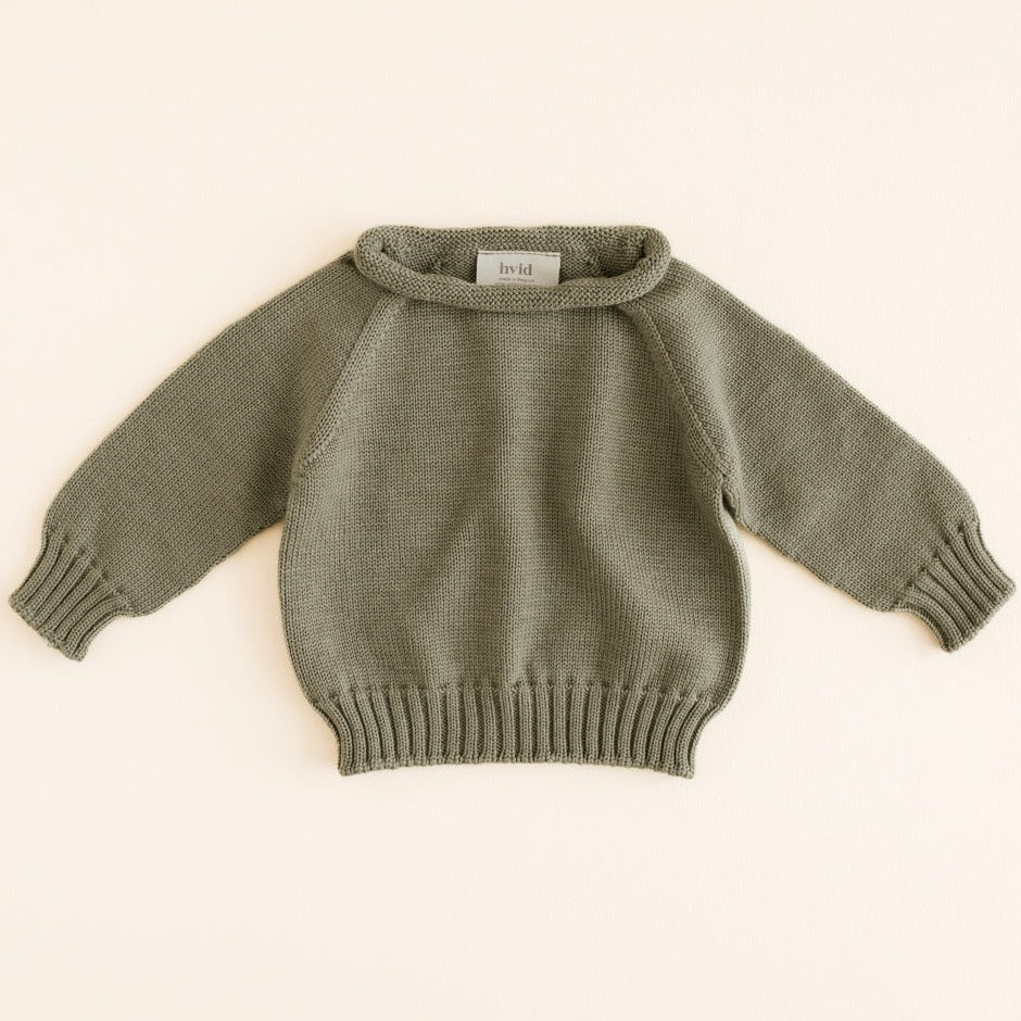 Gebreide trui voor baby's in de kleur groen van HVID.