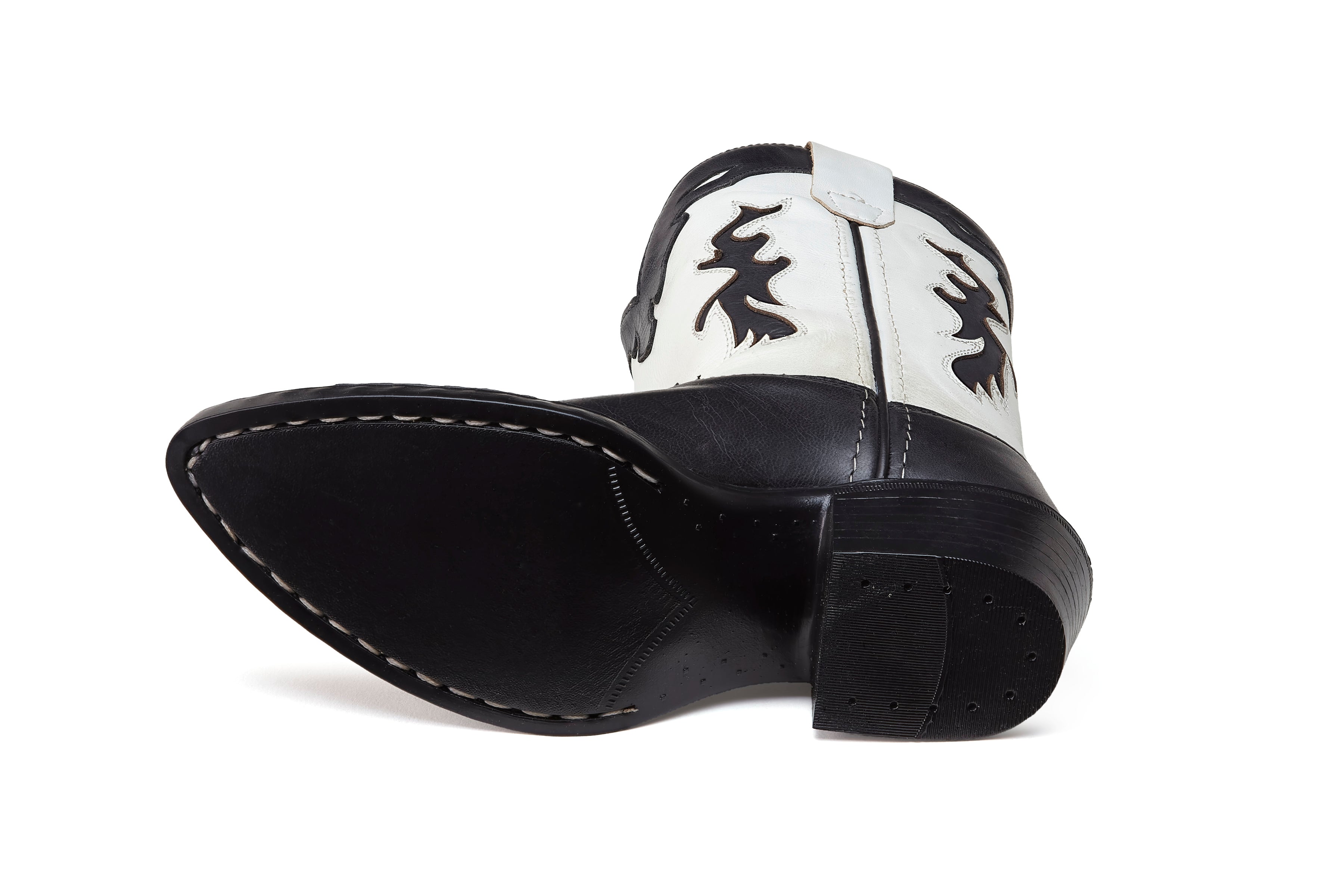 Zwart witte cowboy boots gemaakt voor leer voor kinderen en volwassenen van Bootstock