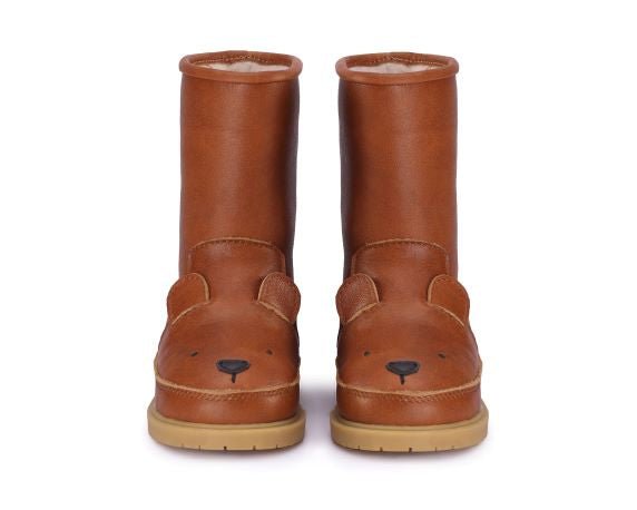 Boots cognac leather bear - Charly's