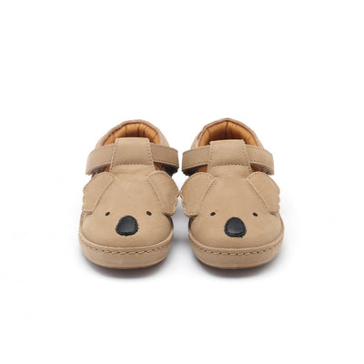 leren sandalen met een koala vorm op de punt voor kinderen (jongens / meisjes) van Donsje.