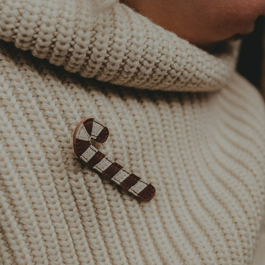 Wonda Hairclip | Candy Cane Burgundy Classic Leather