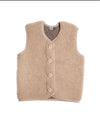 Beige bodywarmer voor kinder(en) van het merk Alwero gemaakt van wol.